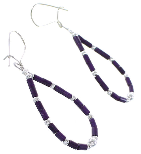 Sugilite Sterling Silver Bead Hook Dangle Earrings AX100032